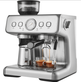 Semi-automatic Coffee Grinder and Brewer Combo, 15 Bar Dual Boiler Grinding, 58mm Tamper, 30-level Grinding Settings, 250g Bean Hopper