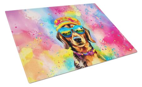 NEW Dachshund Hippie Dawg Glass Cutting Board Decorative Tempered Glass Kitchen Cutting and Serving Board Large Size Chopping Board