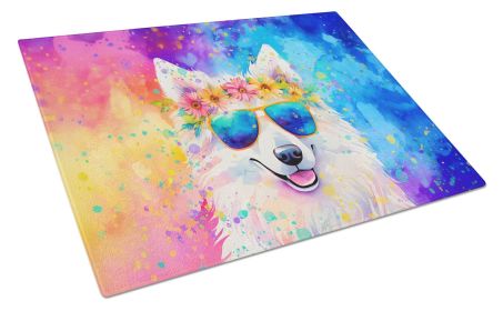 NEW Samoyed Hippie Dawg Glass Cutting Board Decorative Tempered Glass Kitchen Cutting and Serving Board Large Size Chopping Board