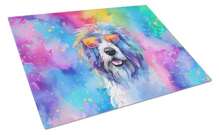 NEW Old English Sheepdog Hippie Dawg Glass Cutting Board Decorative Tempered Glass Kitchen Cutting and Serving Board Large Size Chopping Board