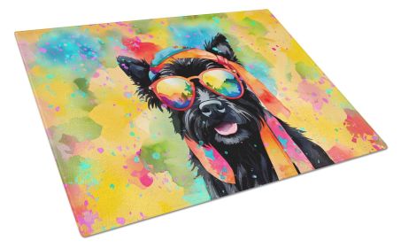 NEW Scottish Terrier Hippie Dawg Glass Cutting Board Decorative Tempered Glass Kitchen Cutting and Serving Board Large Size Chopping Board