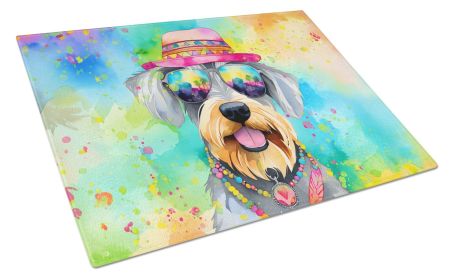 NEW Schnauzer Hippie Dawg Glass Cutting Board Decorative Tempered Glass Kitchen Cutting and Serving Board Large Size Chopping Board