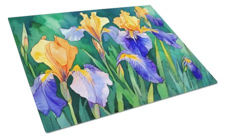NEW Tennessee Iris in Watercolor Glass Cutting Board Decorative Tempered Glass Kitchen Cutting and Serving Board Large Size Chopping Board
