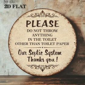 Vintage Round Sign Please Only Throw Toilet Paper Plaque (Option: Tin)