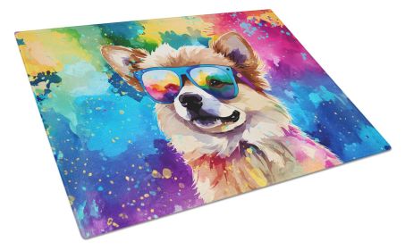 NEW Pomeranian Hippie Dawg Glass Cutting Board Decorative Tempered Glass Kitchen Cutting and Serving Board Large Size Chopping Board (Default: Default)