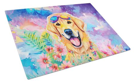 NEW Yellow Labrador Hippie Dawg Glass Cutting Board Decorative Tempered Glass Kitchen Cutting and Serving Board Large Size Chopping Board (Default: Default)