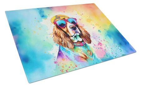 NEW Cavalier Spaniel Hippie Dawg Glass Cutting Board Decorative Tempered Glass Kitchen Cutting and Serving Board Large Size Chopping Board (Default: Default)