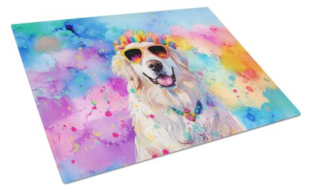 NEW Great Pyrenees Hippie Dawg Glass Cutting Board Decorative Tempered Glass Kitchen Cutting and Serving Board Large Size Chopping Board (Default: Default)