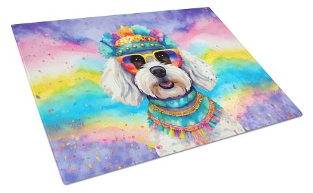 NEW Bichon Frise Hippie Dawg Glass Cutting Board Decorative Tempered Glass Kitchen Cutting and Serving Board Large Size Chopping Board (Default: Default)