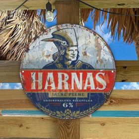 HARNAS Retro Round Aluminum Plaque Vintage Wall Art (Option: Tin)